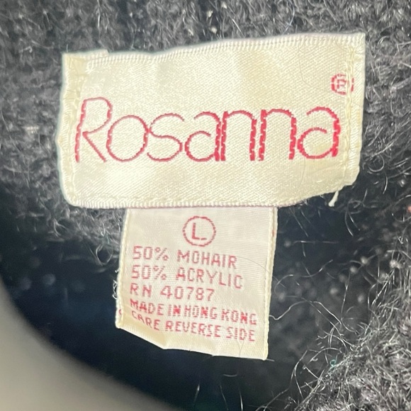 Vintage Rosanna Sweater Pullover Argyle Mohair Blend Womens Size Large - Picture 5 of 8